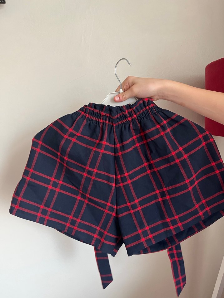  Bershka Paperbag Ekose Şort (Beden: S)  - Görsel 2