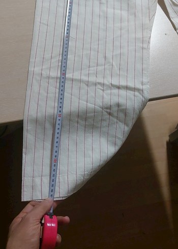 Erkek Beyaz Çizgili Midi Pijama Altı - Görsel 3