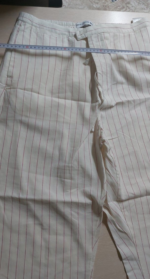 Erkek Beyaz Çizgili Midi Pijama Altı - Görsel 2