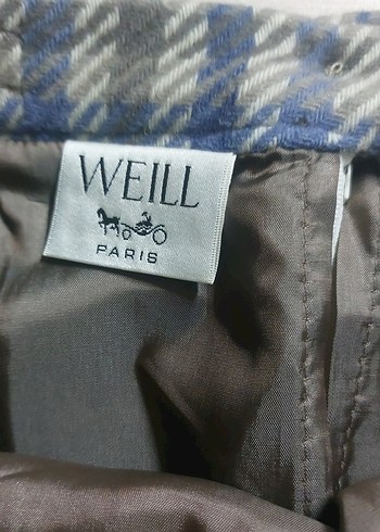 Mavi Ekose Midi Hamile Eteği - Görsel 3