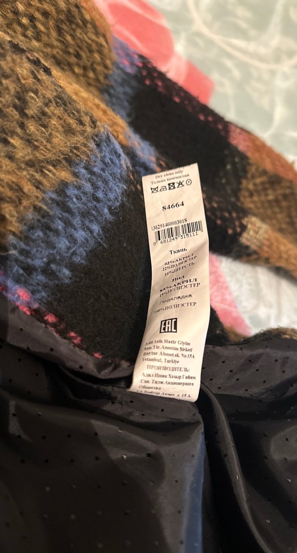 Düğmeli Ekoseli Kadın Yün Kaban - Görsel 4