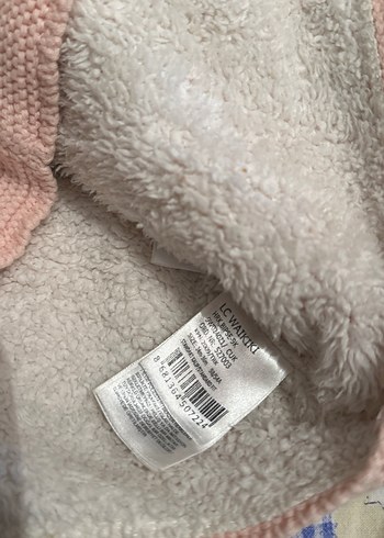 Kız Çocuk Pembe Kapüşonlu Örgü Hırka - Görsel 3