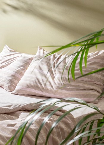 Bej Çizgili Nevresim ve Çarşaf Takımı - Görsel 2