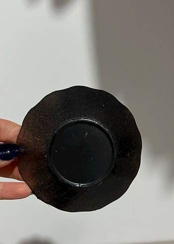 Siyah Metalik 10lu Çay Tabak Seti - Görsel 4