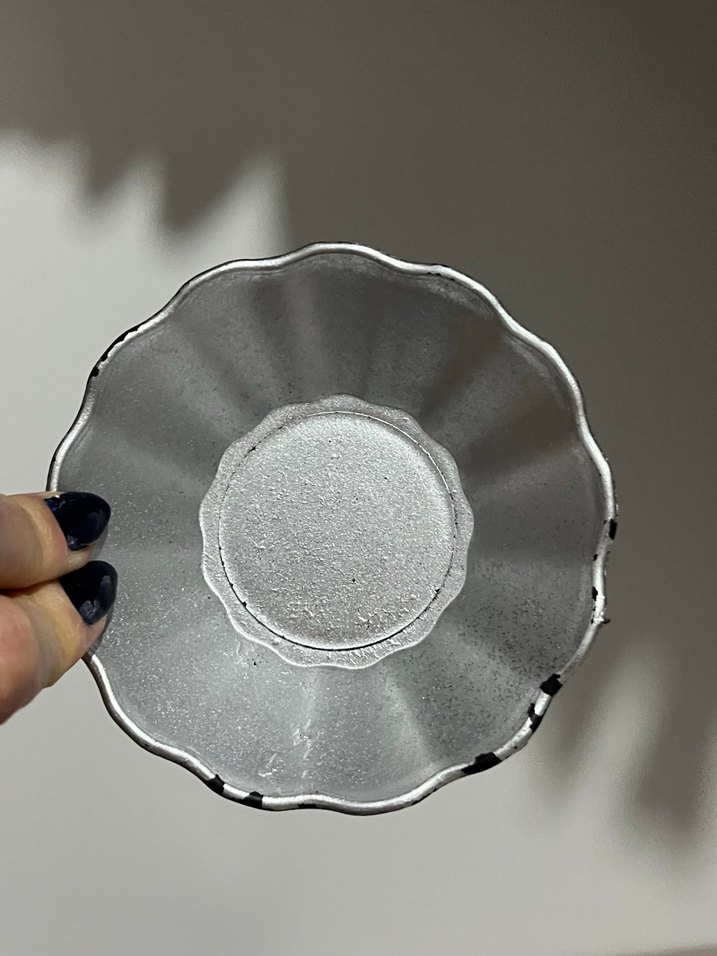 Siyah Metalik 10lu Çay Tabak Seti - Görsel 5