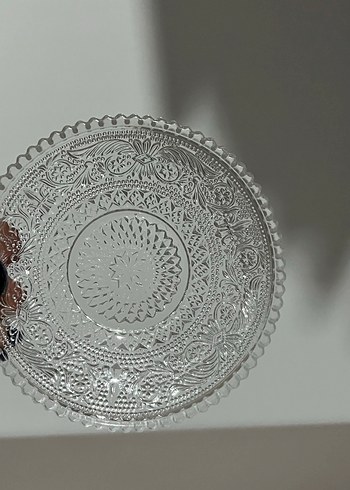 Şeffaf Desenli Cam Tabak Seti - Görsel 3