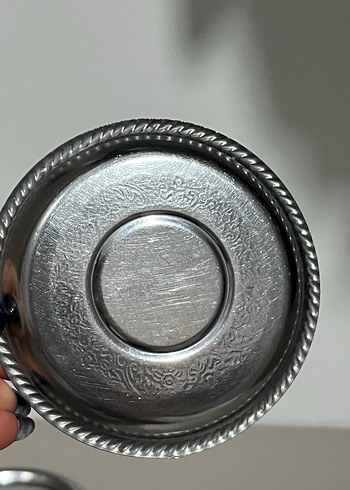Gri Metal Çay Tabağı - Görsel 3