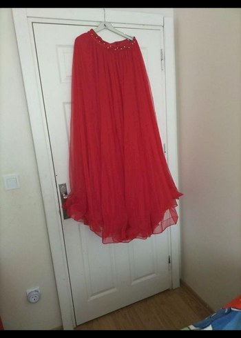 Kız Kırmızı V Yaka Boncuklu Bluz - Görsel 2