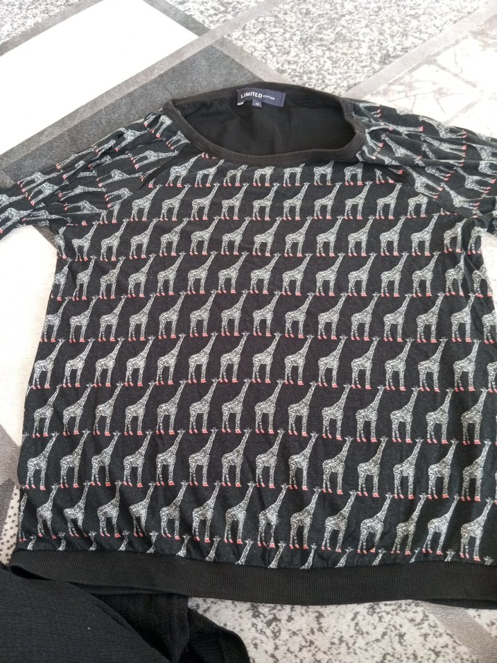 Gri Baskılı Triko Hamile Tişörtü - Görsel 2