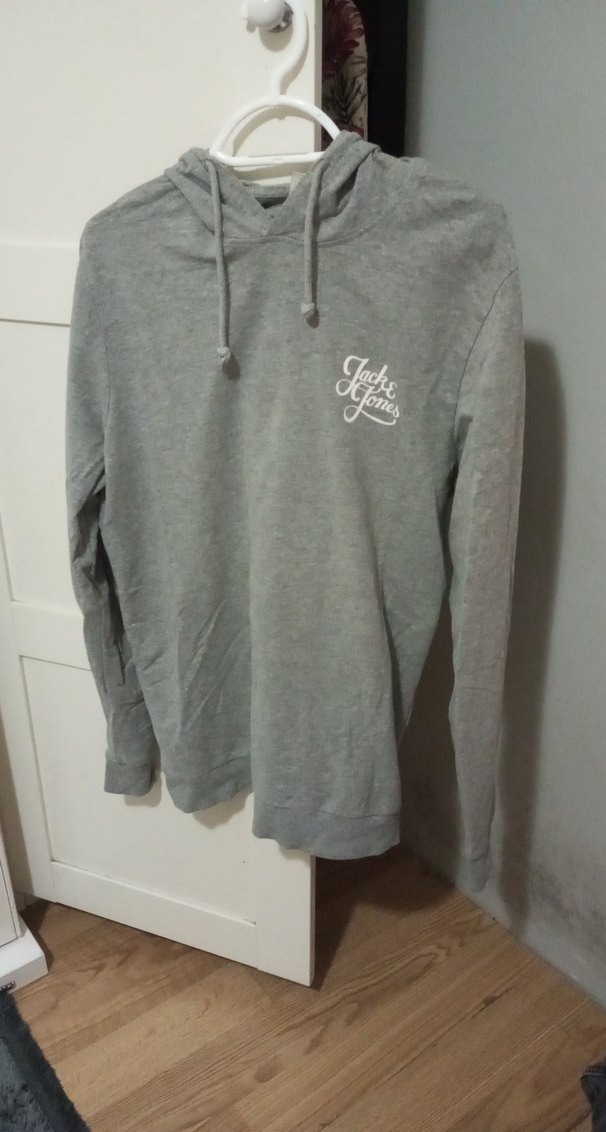 Gri Kapüşonlu Erkek Sweatshirt - Görsel 2