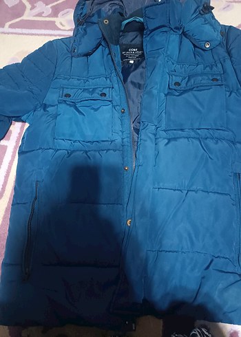 Erkek Lacivert Düğmeli Midi Mont - Görsel 3