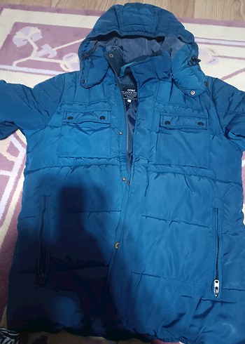 Erkek Lacivert Düğmeli Midi Mont - Görsel 2