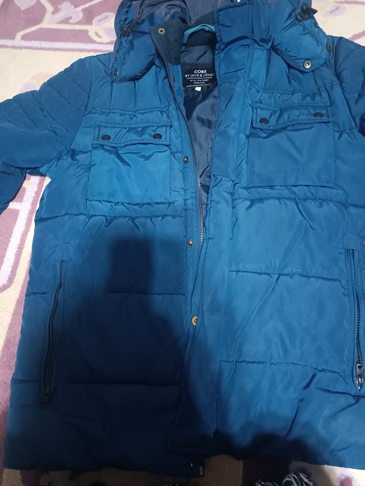 Erkek Lacivert Düğmeli Midi Mont - Görsel 3