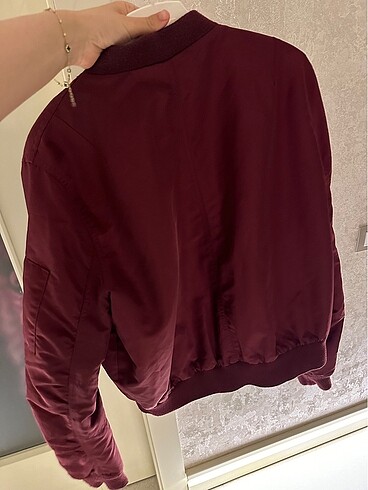l Beden bordo Renk Bomber ceket
