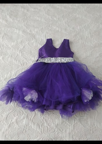 Parlak Mor Kolsuz Kız Çocuk Elbise - Görsel 3