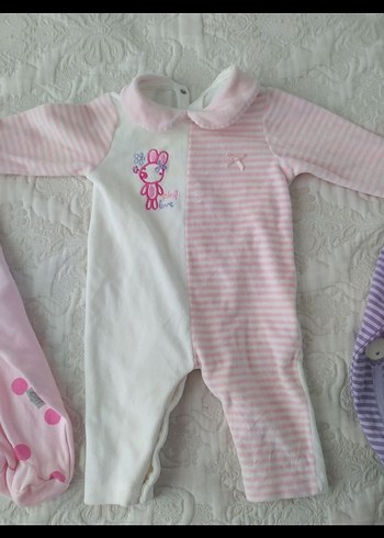 Pembe ve Mor Bebek Kıyafet Seti, Uzun Kollu - Görsel 3