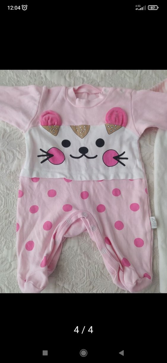 Pembe ve Mor Bebek Kıyafet Seti, Uzun Kollu - Görsel 4