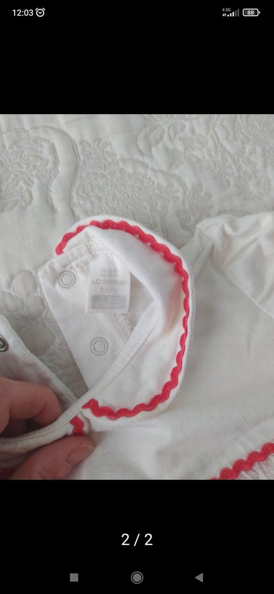 Dantel Detaylı Kız Bebek Takımı - Görsel 2