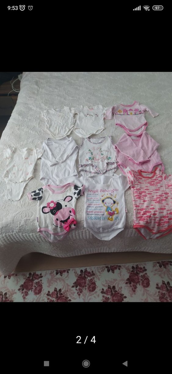 Pembe Kız Bebek Kısa Kollu Dantelli Body - Görsel 3