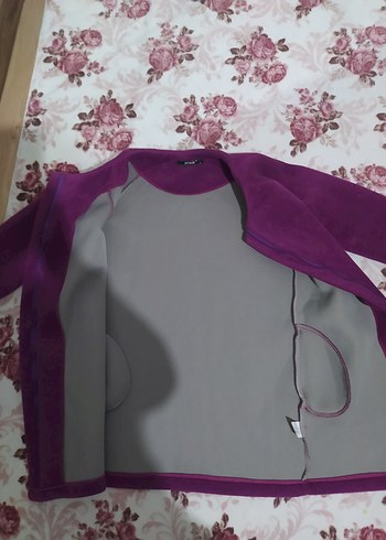 Mor Kadın Midi Boy Düğmeli Kaban - Görsel 6