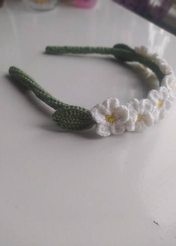 Beyaz Dantel Çiçekli Bohem Saç Bandı - Görsel 3