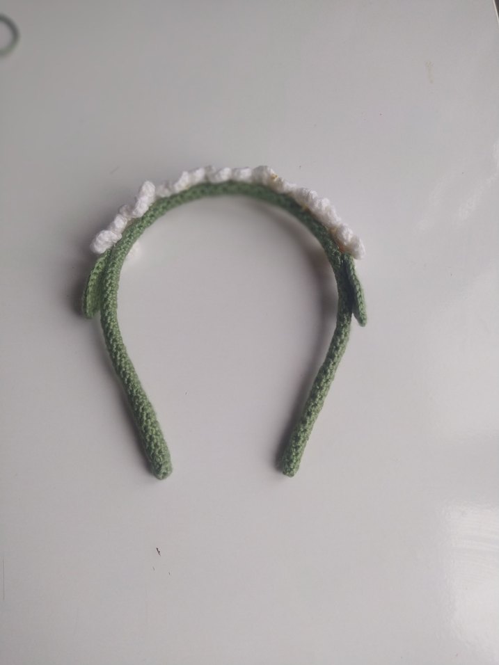 Beyaz Dantel Çiçekli Bohem Saç Bandı - Görsel 5