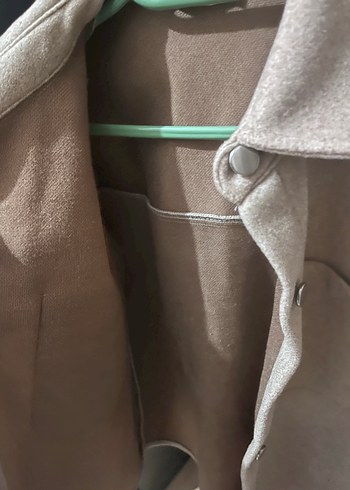 Bej Düğmeli Midi Kadın Kalın ceket - Görsel 4