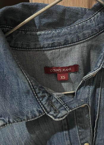 Düğmeli Mavi Denim Kadın Gömlek - Görsel 2