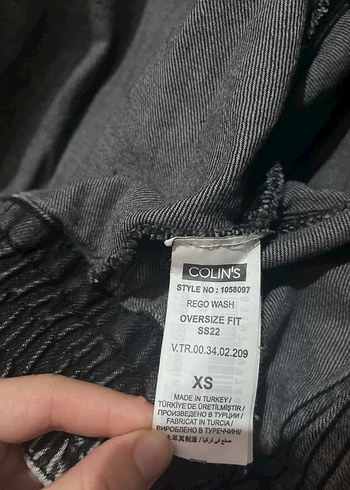 Gri Kadın Denim Ceket Düğmeli Salaş - Görsel 3