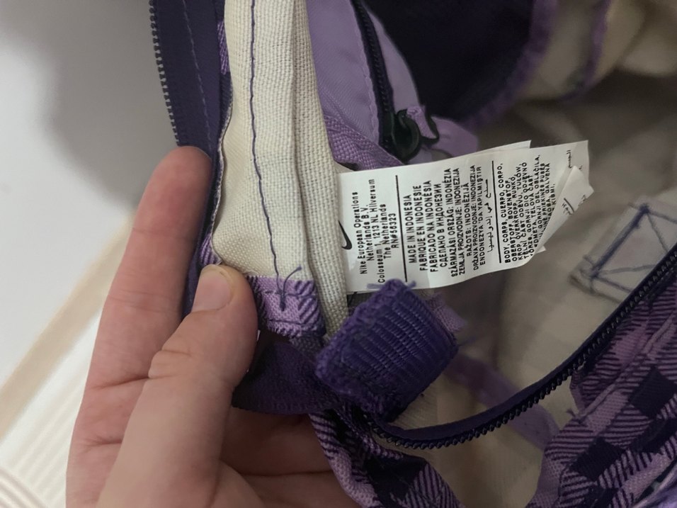 Mor Ekose Desenli Fermuarlı Kadın Çanta - Görsel 4