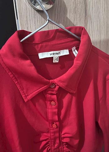 Bordo Düğmeli Uzun Kollu Kadın Bluz - Görsel 2