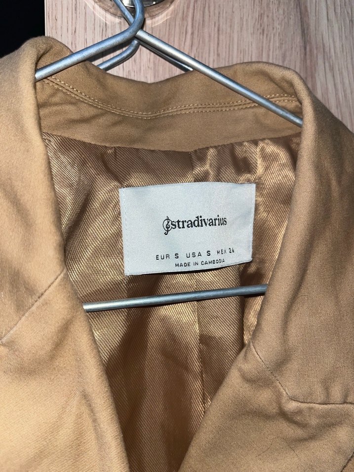 Bej Kadın Düğmeli Midi Blazer Ceket - Görsel 2