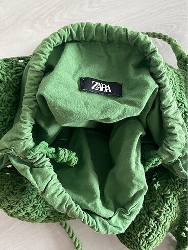  Beden yeşil Renk Zara örgü çanta