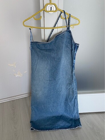Zara midi denim elbise