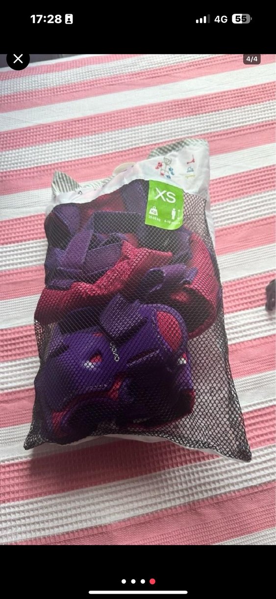 Çocuk Pembe Koruyucu Kask ve Dizlik Seti - Görsel 4