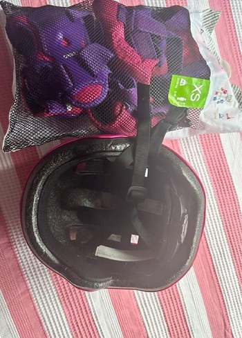 Pembe Çocuk Kaskı ve Koruyucu Seti SX - Görsel 2