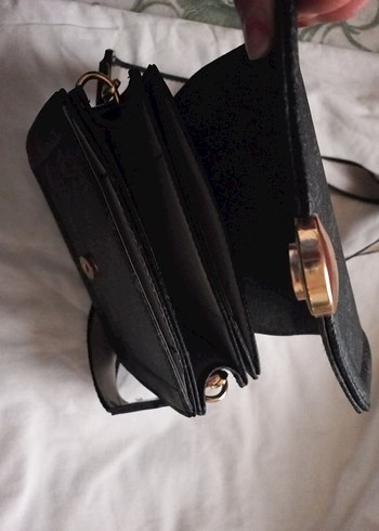 Siyah Deri Tokalı Kadın Çanta - Görsel 3