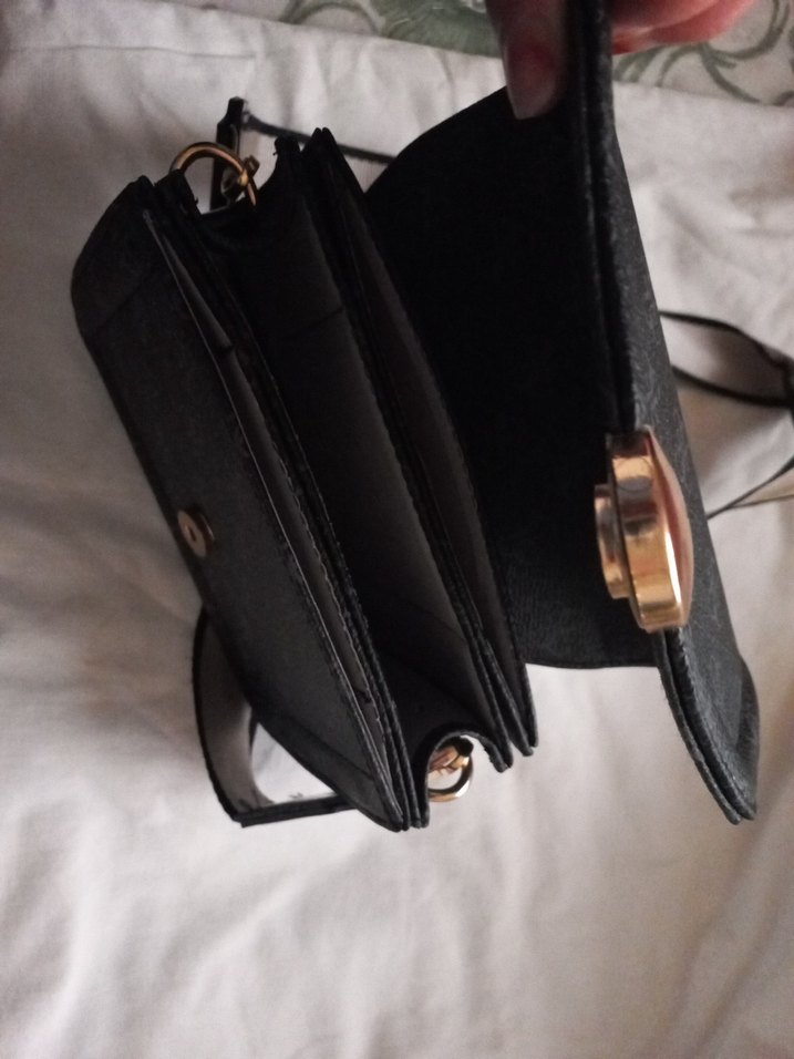 Siyah Deri Tokalı Kadın Çanta - Görsel 3