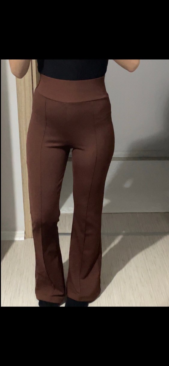 Kahverengi İspanyol paça tayt - Görsel 2