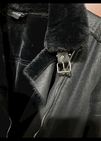 Siyah Süet Kürklü Kadın Ceket - Görsel 4