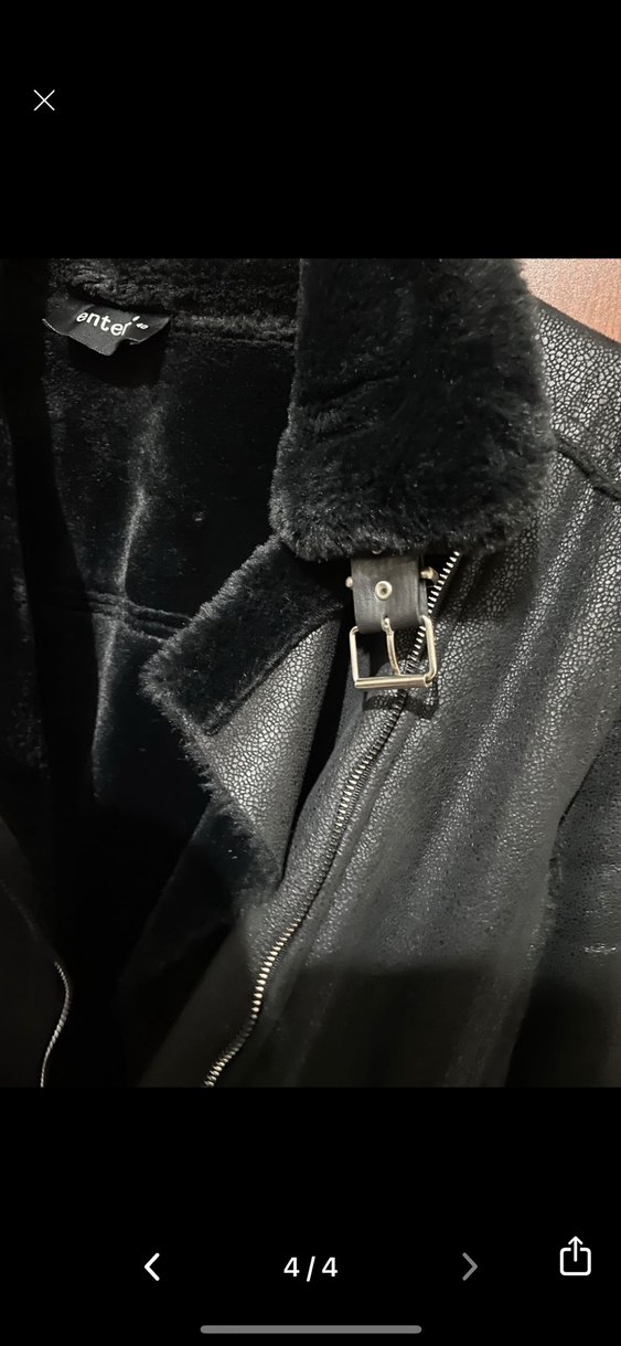 Siyah Süet Kürklü Kadın Ceket - Görsel 4