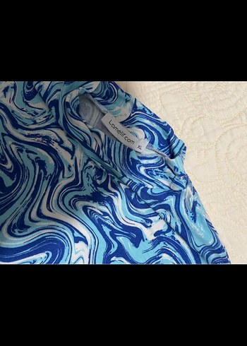 Mavi boğazlı Uzun Kollu Kadın Bluz - Görsel 3