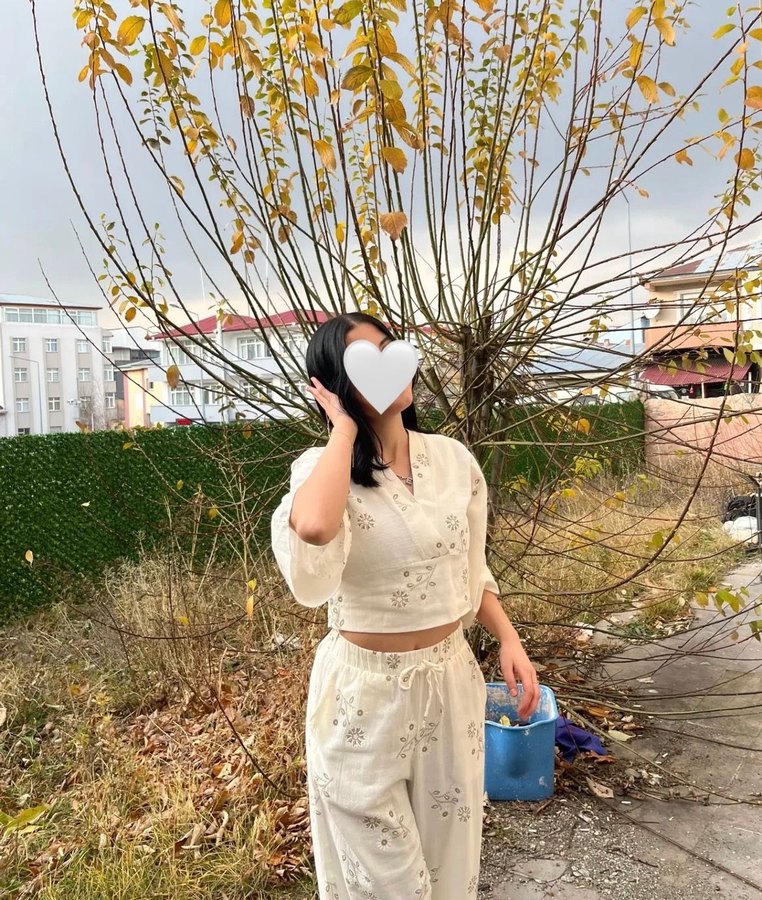 Dantel Detaylı Beyaz Bohem Kadın alt üst takım - Görsel 2