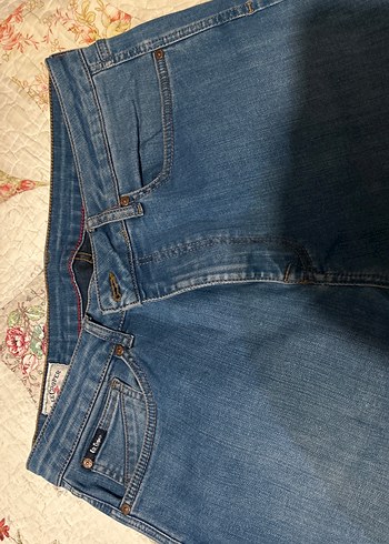 erkek Lacivert Düğmeli Denim Pantolon - Görsel 3