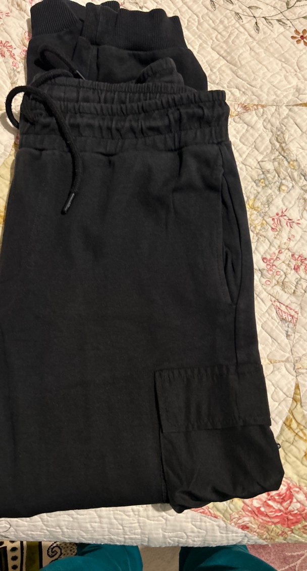 Siyah Keten Bol Kesim Erkek Pantolon - Görsel 2