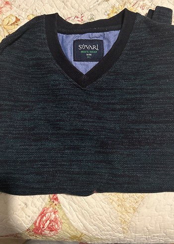 Bordo V Yaka Erkek Triko Kazak L/Xl uyumlu - Görsel 3