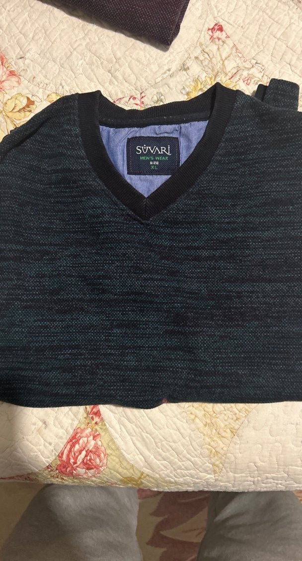 Bordo V Yaka Erkek Triko Kazak L/Xl uyumlu - Görsel 3