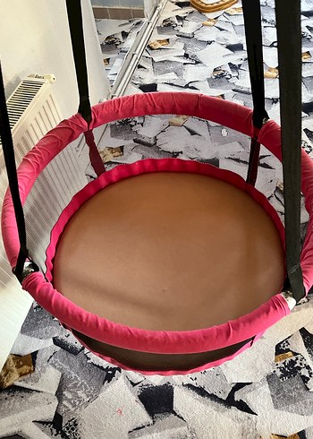 Pembe yuvarlak bebek salıncağı - Görsel 4