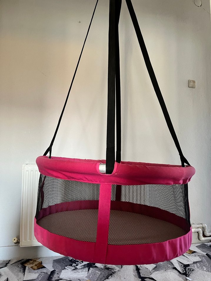 Pembe yuvarlak bebek salıncağı - Görsel 2