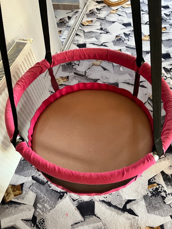 Pembe yuvarlak bebek salıncağı - Görsel 4
